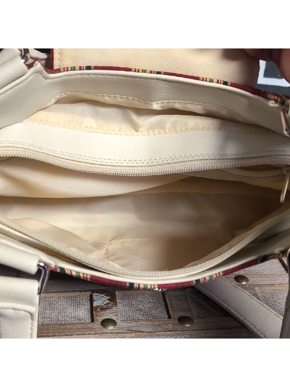 Homestead Holiday Stripe Bag By Longaberger - Picture 8 of 14
